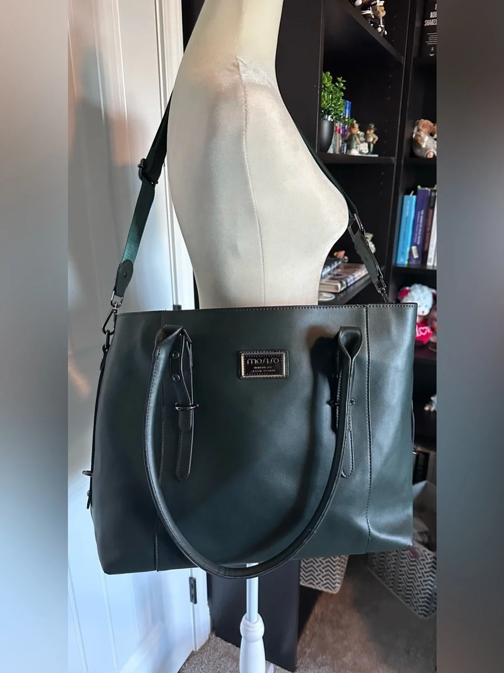 MOSISO Midnight Green Laptop Tote Bag 15–16” Work Business Shoulder Bag